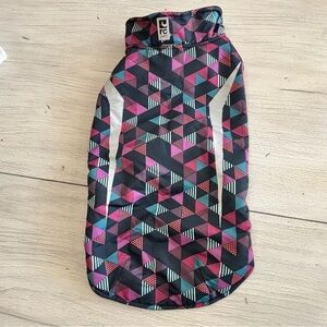 RC PETS Fleece Lined Dog Coat Jacket Multicolor Geometric Print 40-50 Pounds.